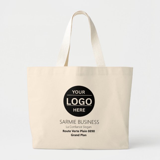 Basic Logo Custom Bag, Business or Shop Tote Bag Jumbo Stoffbeutel (Vorne)