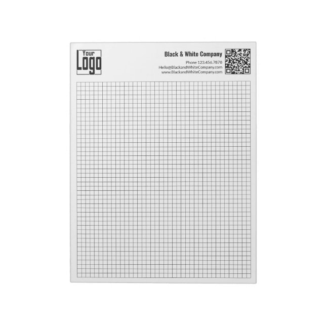 Basic Logo QR-code Black Grid Graph Calcpad Notizblock (Rotiert)
