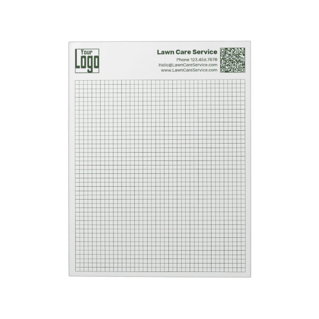 Basic Logo QR-code Green Grid Graph Calcpad Notizblock (Rotiert)