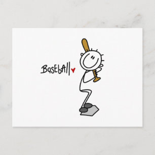 Basic Male Stick Figure Baseball T-shirts und Gift Postkarte