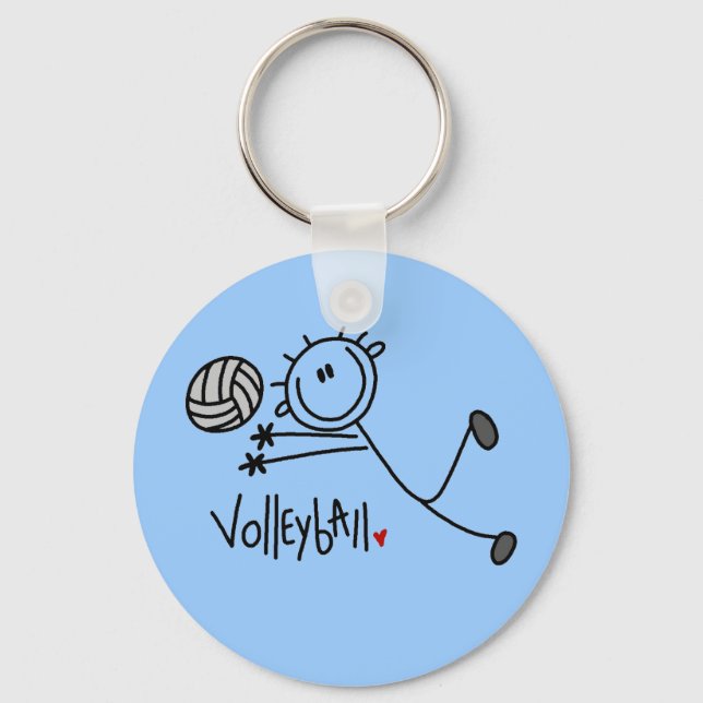 Basic Male Stick Figure Volleyball Schlüsselanhänger (Vorderseite)
