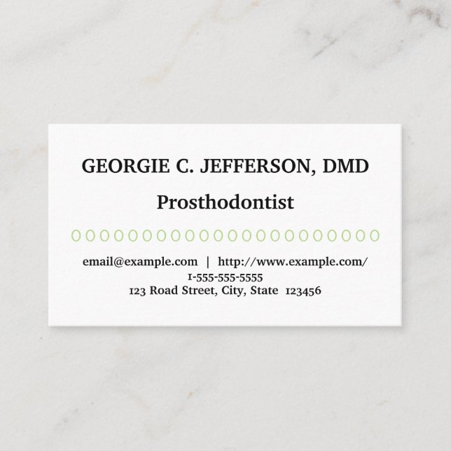 Basic & Minimal Prosthodontist Business Card Visitenkarte (Vorderseite)