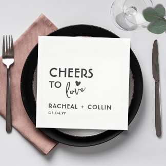 Basic Minimalistisch Simple Modern Chears Heart Na Serviette