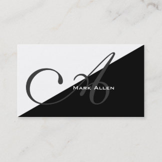 Basic Modern Black Triangle Monogram Visitenkarte