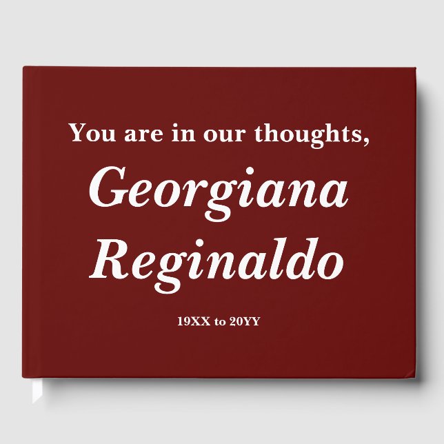 Basic, Mournful Beileid Guestbook Gästebuch (Vorderseite)