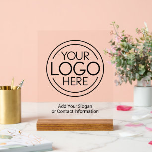 Basic Office-Firmenlogo mit Kontaktinformationen Acrylschild