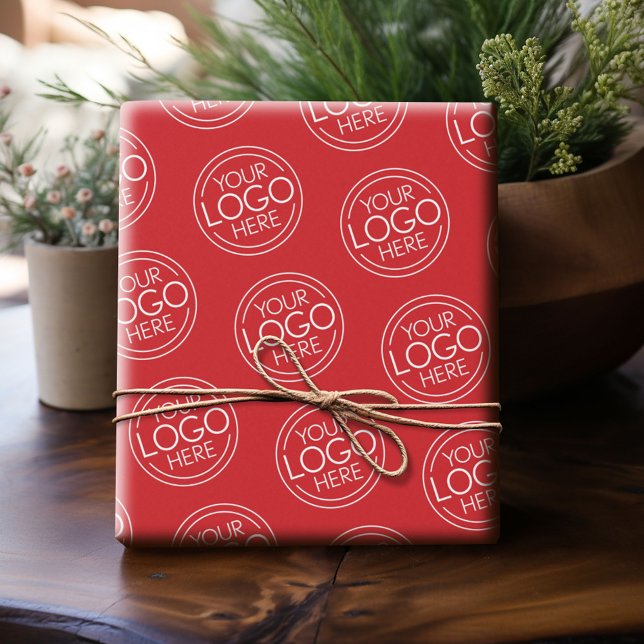 Basic Office-Firmenlogo mit Kontaktinformationen Geschenkpapier (Custom Wrapping Paper with Your Logo - Add Your Logo for a fun personalized gift paper!)