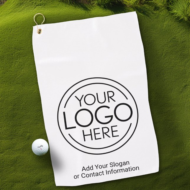 Basic Office-Firmenlogo mit Kontaktinformationen Golfhandtuch (Insert Your Logo for a Golf Promotional Product - Great for A Golf Tournament or Outdoor Event)