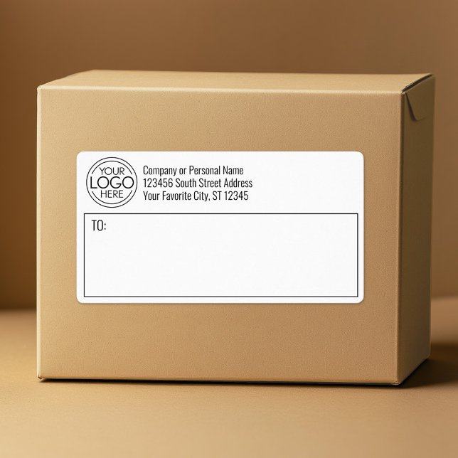 Basic Office-Firmenlogo mit Versandbereich (Custom Box Label with Logo and Return address)