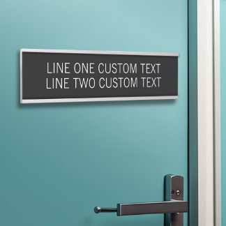 Basic Office mit 2 Textlinien - Schwarz-weiß Türschild
