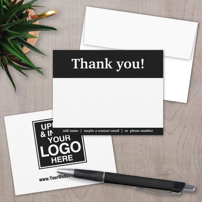Basic Office- oder Business-Logo Dankeskarte (Business Thank you notecard with logo)