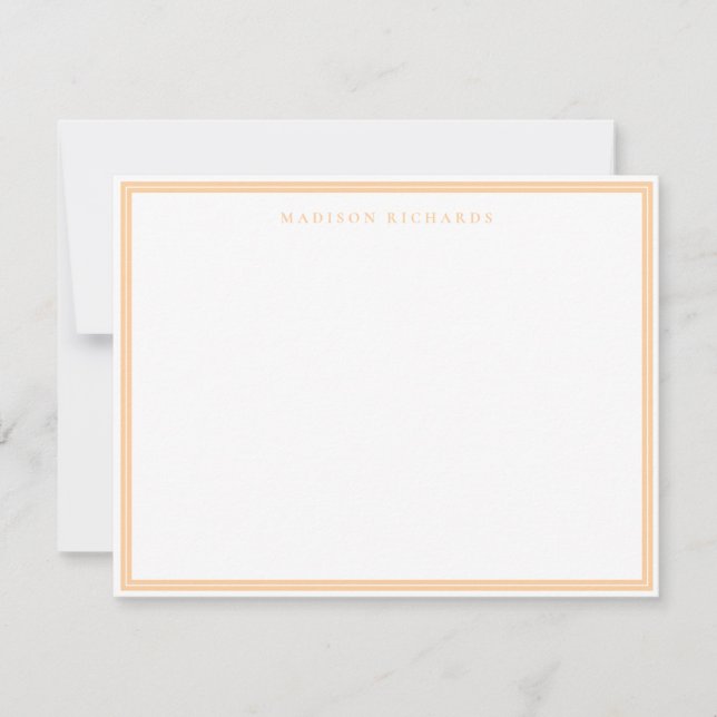 Basic Peach Border Personalized  Note Card Mitteilungskarte (Vorderseite)