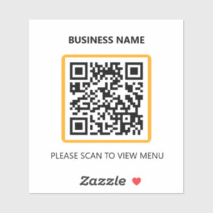 Basic Restaurant QR Code Scan für Menüaufkleber Aufkleber