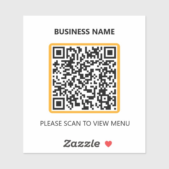 Basic Restaurant QR Code Scan für Menüaufkleber Aufkleber (Blatt)