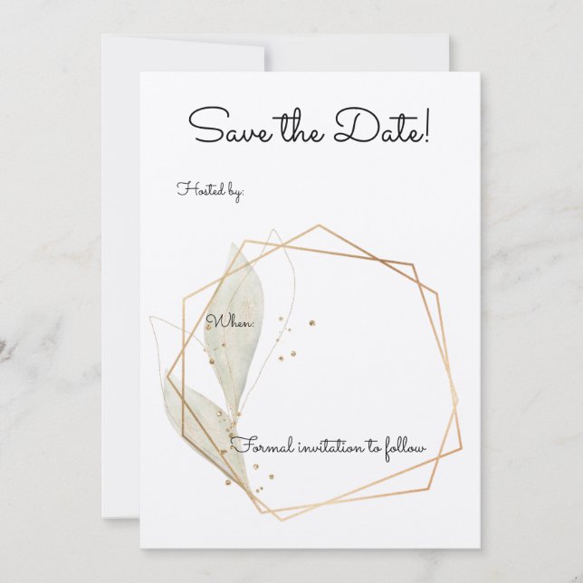 Basic Save the Date Wedding Invite Einladung (Vorderseite)