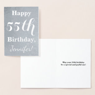 Basic Silver Foil 55. Geburtstag + Individuelle Na Folienkarte