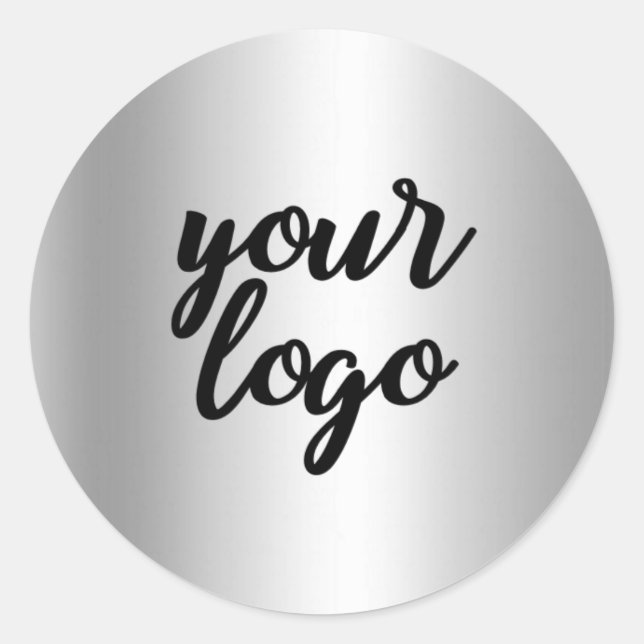 Basic Silver Metallic Shine Silver Runder Aufkleber (Vorderseite)