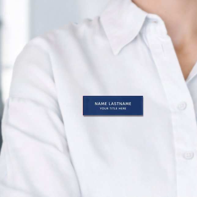 Basic Simple Minimalist Modern Navy Blue Title Namenschild (Von Creator hochgeladen)