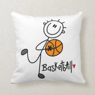 Basic Strichmännchen Basketball T - Shirt und Gesc Kissen