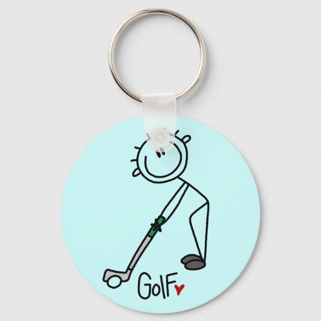 Basic Strichmännchen Golf T - Shirt und Geschenke Schlüsselanhänger