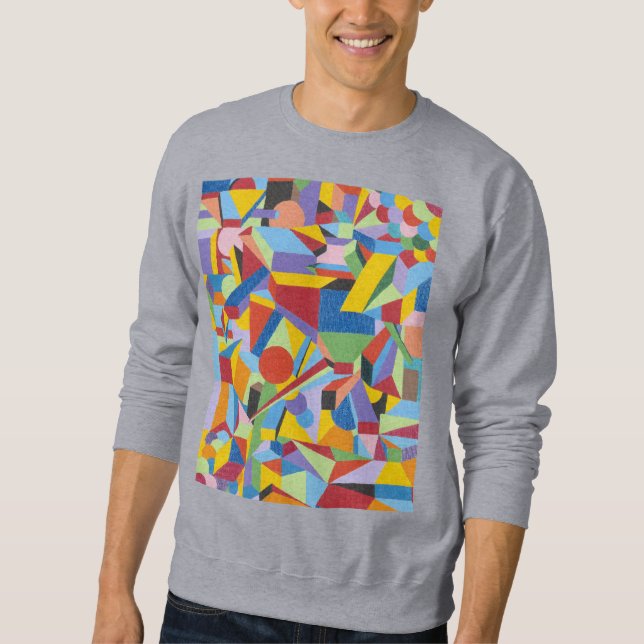 Basic Sweatshirt mit Kunstdesign (Vorderseite)