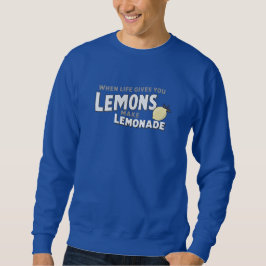 Basic Sweatshirt Royal Blue Quote Energetic Style