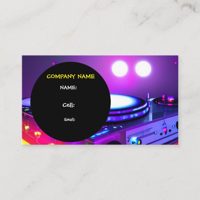 BASIC TEMPLATE BUSINESS CARD FÜR DJ W LINKS VISITENKARTE (Vorderseite)