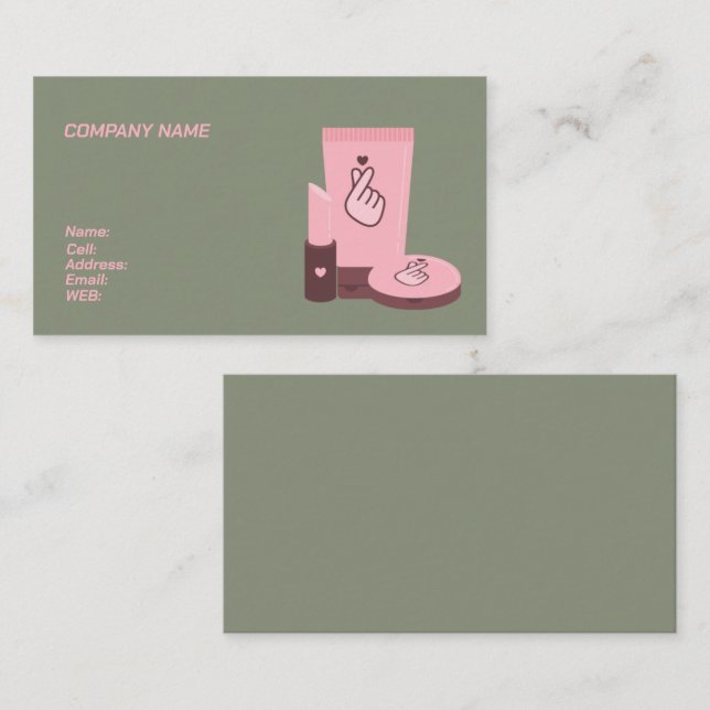BASIC TEMPLATE BUSINESS CARD Make-up Artist Visitenkarte (Vorne/Hinten)