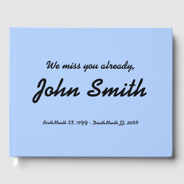 Basic und Elegantes Beileid Gästebuch (Vorderseite)