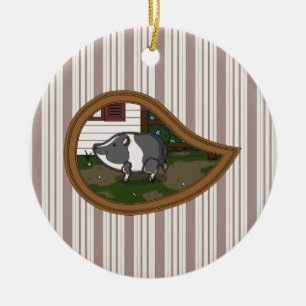 Basil das Schwein-Ornament Keramik Ornament