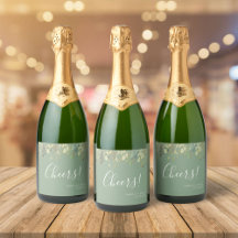 Basil & Eukalyptus Wedding Sparkling Weinlabel