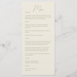 Basil ・ Handgeschriebene SkriptWedding Menükarte