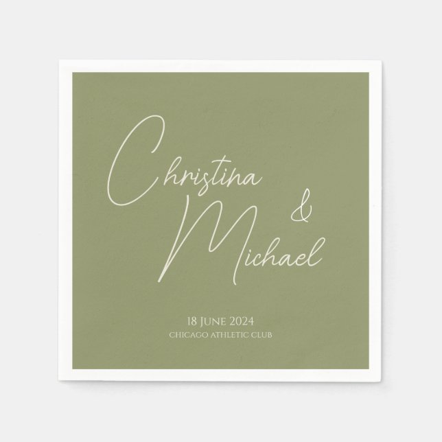 Basil ・ Handgeschriebenes Skript Serviette (Vorderseite)