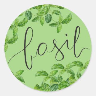 Basil-Kräuter Runder Aufkleber