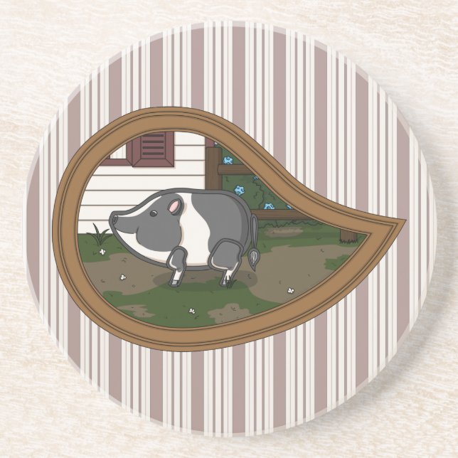 Basil the Pig Stone Untersetzer (Vorne)
