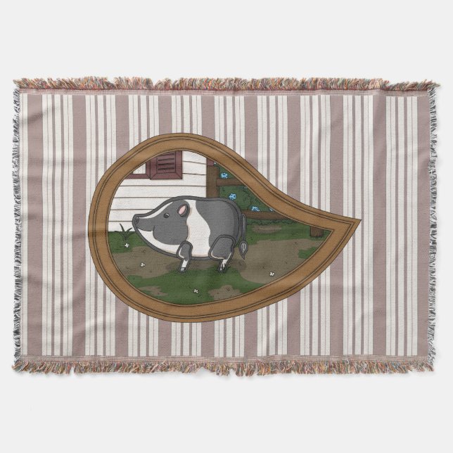 Basil the Pig Throw Blanket Decke (Vorderseite)