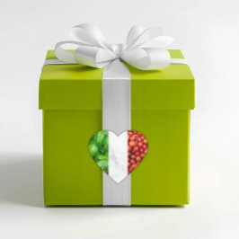 Basil White Marble and Tomato Italian Flag  Herz-Aufkleber