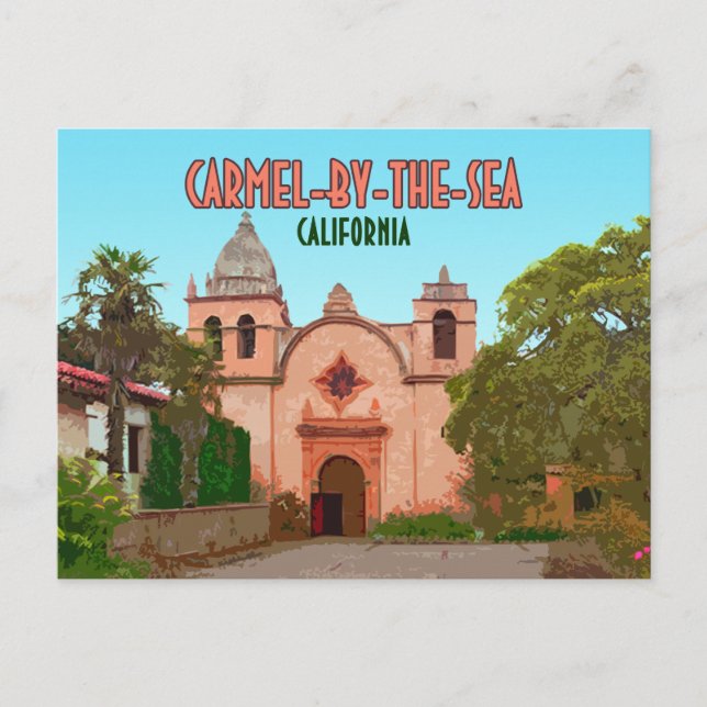 Basilica Carmel-by-the-Sea Mission Postkarte (Vorderseite)