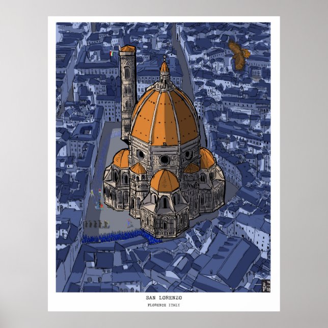 Basilica di San Lorenzo Florenz Italien Poster (Vorne)