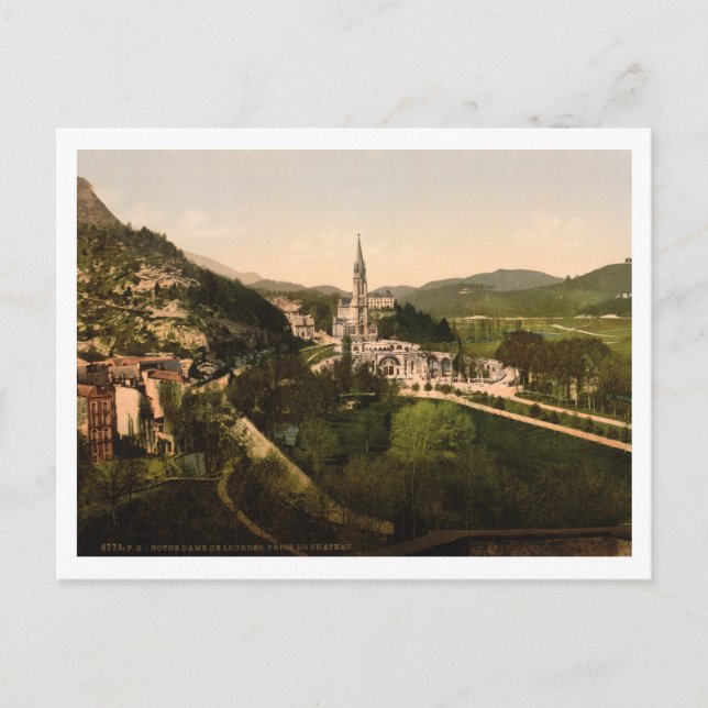Basilica Notre Dame, Lourdes, Frankreich Postkarte (Vorderseite)