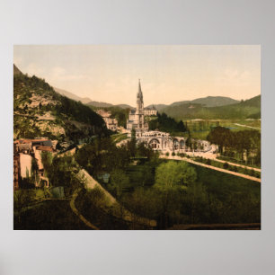 Basilika Notre Dame, Lourdes, Frankreich Poster