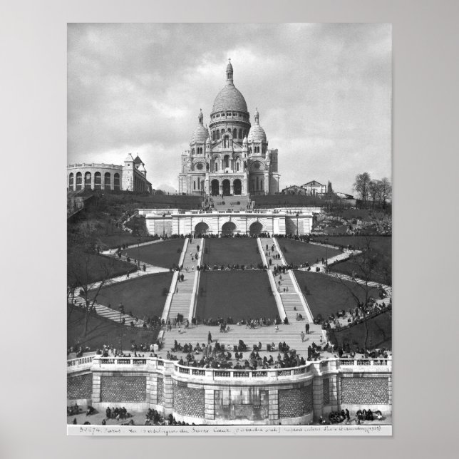 Basilika Sacre-Coeur, Montmartre, 1876-1910 Poster (Vorne)