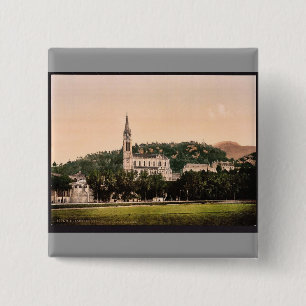 Basilika von La Prairie, Lourdes, Pyrenäen, Frankr Button