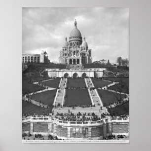 Basilika von Sacre-Coeur, Montmartre, 1876-1910 Poster