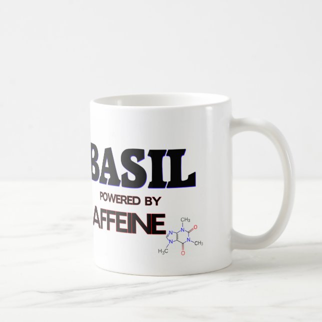 Basilikum angetrieben durch Koffein Tasse (Rechts)