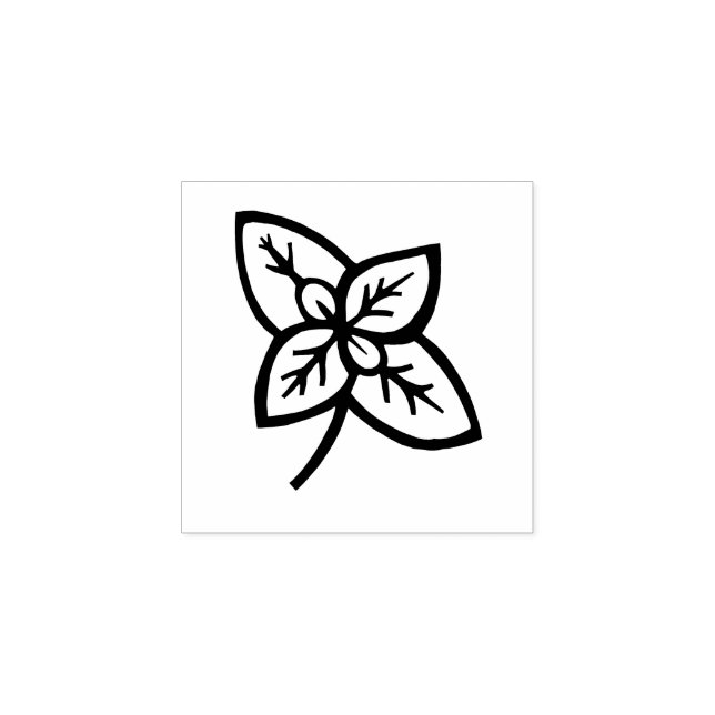 Basilikum Blätter Kräutergarten Gemüsepflanze Lino Gummistempel (Prägung)