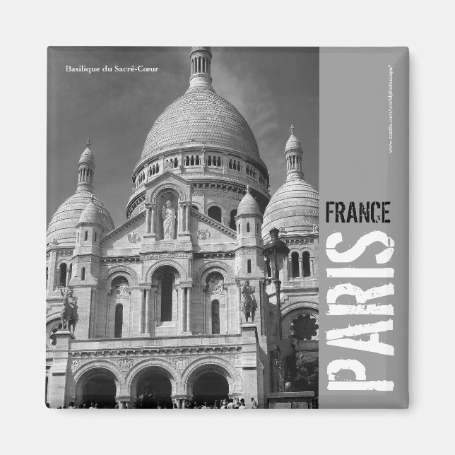 Basilique du Sacré-Coeur Paris France Square Magne Magnet (Vorne)