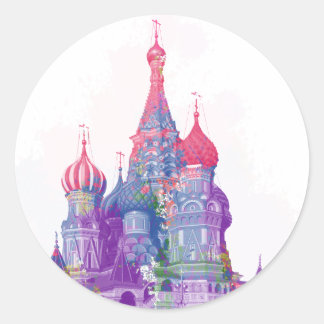 Basilische Kathedrale Moskau Runder Aufkleber