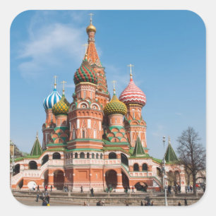 Basilische Kirche in Moskau Quadratischer Aufkleber