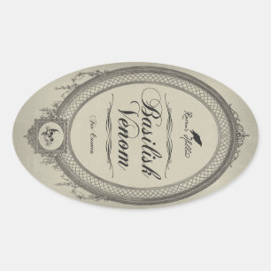 Basilisk-Gift-Halloween-Glas-Aufkleber-Aufkleber Ovaler Aufkleber